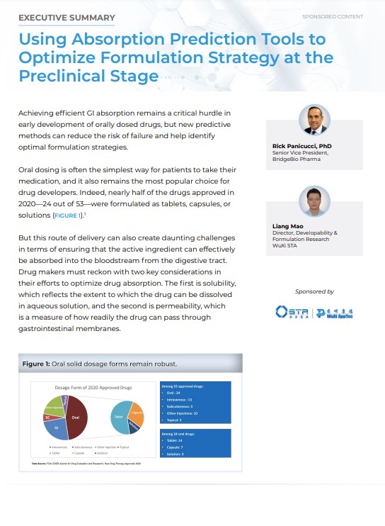 Absorption prediction tools for drug formulation at the preclinical stage white paper img White paper: Absorption prediction tools for drug formulation at the preclinical stage white paper